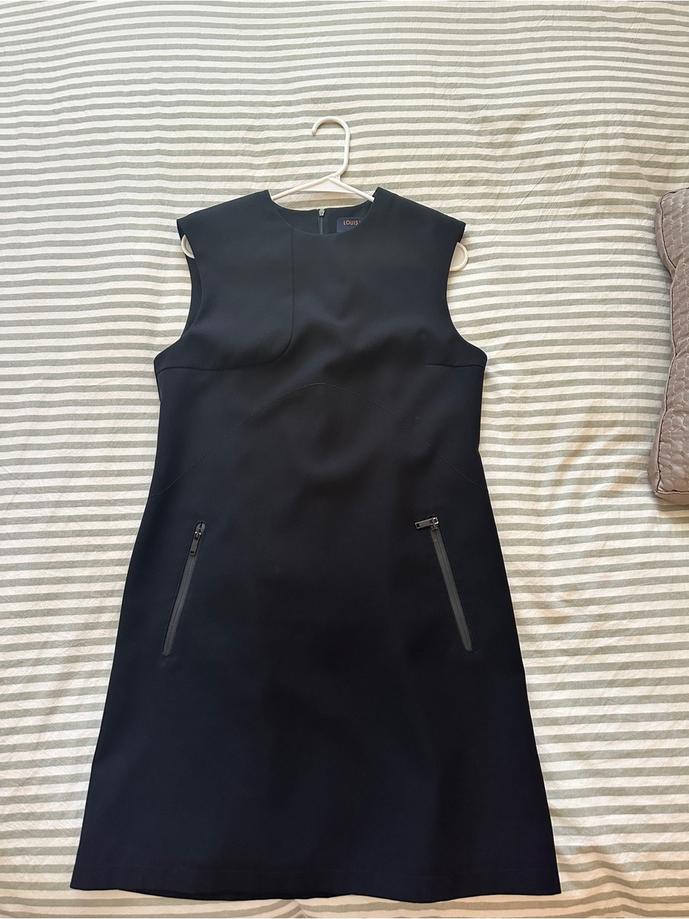 Louis Vuitton Black Sleeveless Mini Dress with Zip Pockets